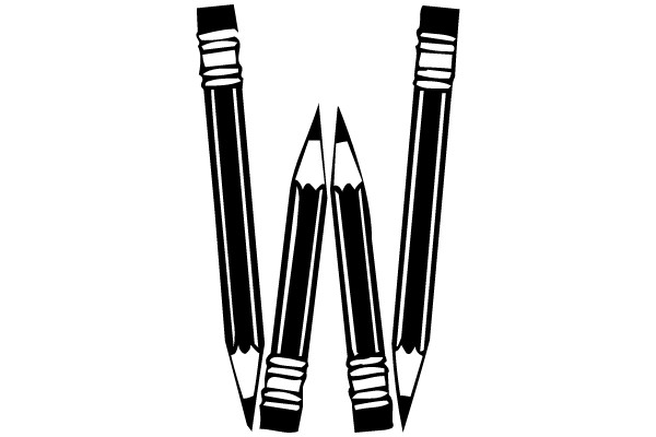 Three Pencils Forming the Letter 'W'