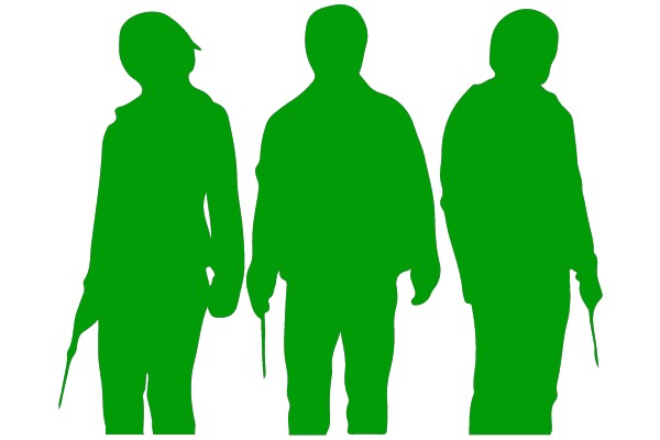 Silhouetted Figures with Objects