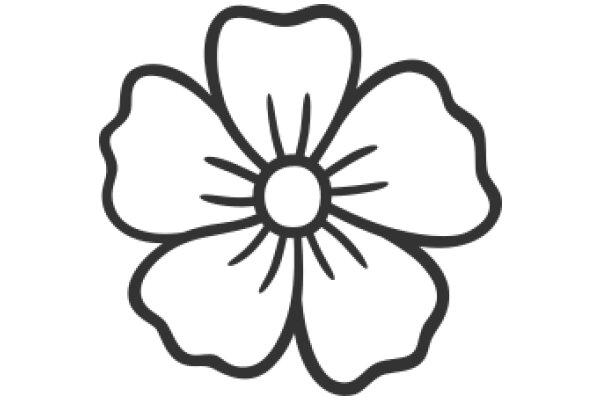 Simplistic Line Drawing of a Flower