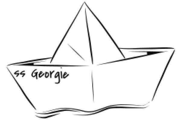 A Simple Line Drawing of a Boat with the Name 'SS George' on It