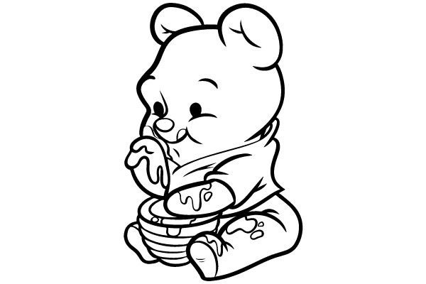 Winnie the Pooh Eating Honey