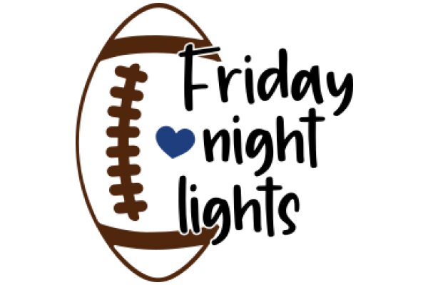 Friday Night Lights: A Graphic Design of a Football with the Words 'Friday Night Lights' in a Stylized Font