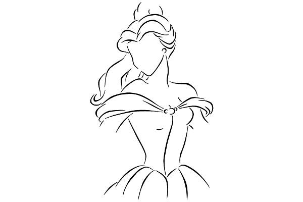 Enchanted Elegance: The Art of Belle's Silhouette