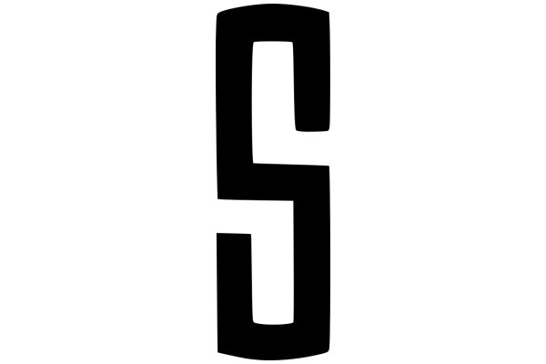 Stylized Black Letter 'S' on a White Background
