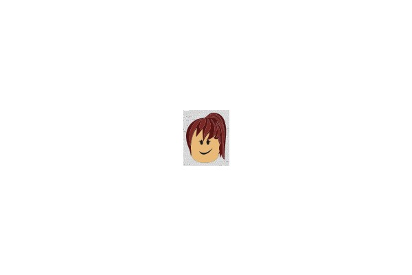 Lego Head with Red Hair and Smiling Expression