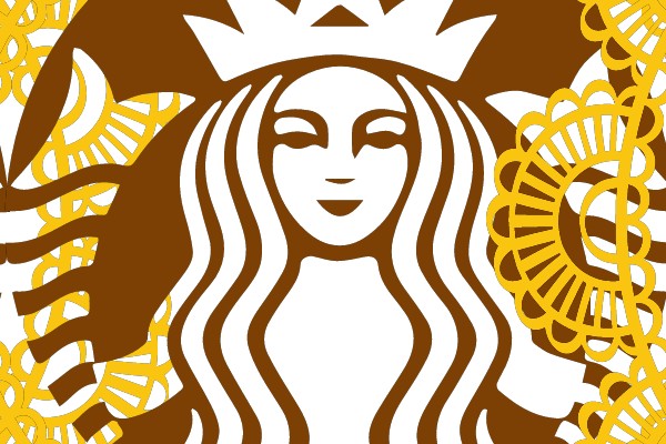 Starbucks Logo in Brown and Yellow