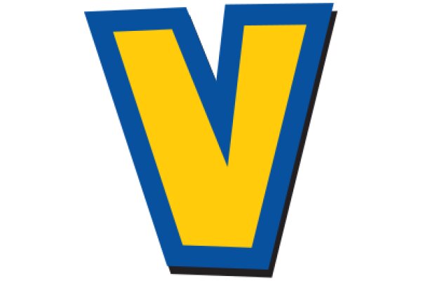 Vibrant Yellow Letter 'V' on a White Background