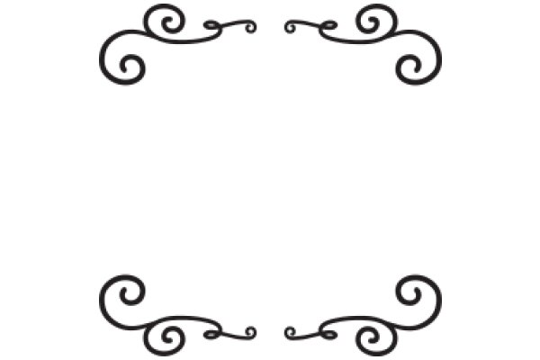 Elegant Black Swirl Design on White Background