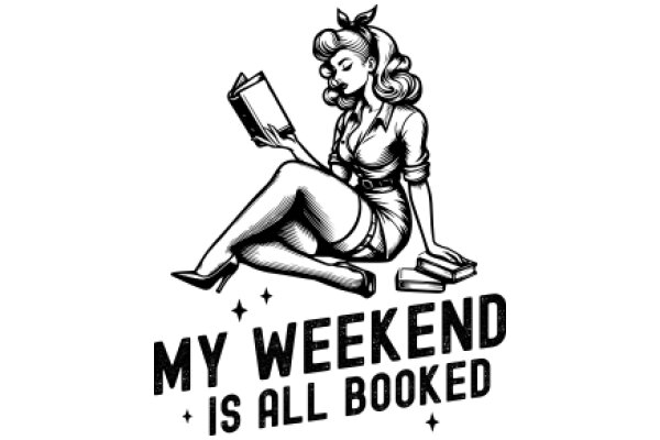 My Weekend is All Booked: A Classic Illustration of a Woman Enjoying a Good Read