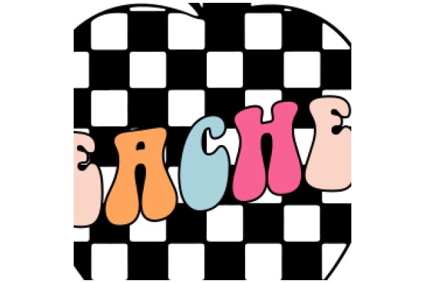 Vibrant Checkered Pattern with the Word 'Ache' in Colorful Letters