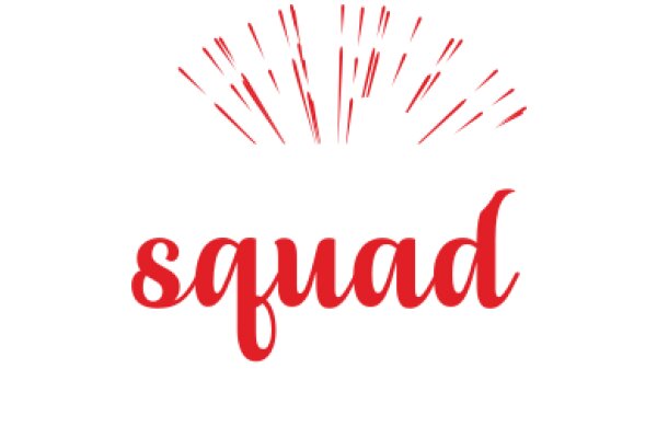 Vibrant Red Splash Art with the Word 'Squad' in a Stylish Font