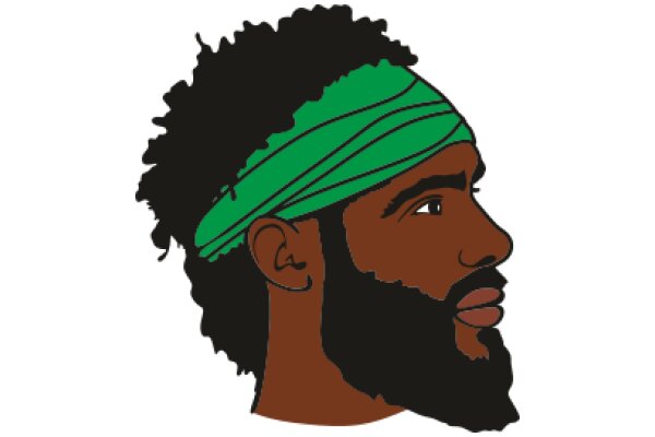 Stylized Portrait of a Man with a Green Headband