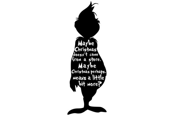 A Silhouette of a Character with a Quote, Set Against a White Background
