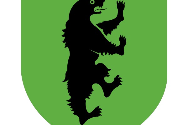 Green Shield with Black Standing Bear