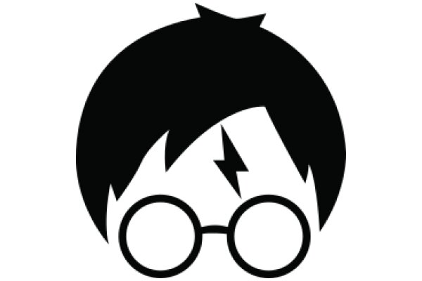 Stylized Icon of a Boy with Glasses and a Lightning Bolt on His Head