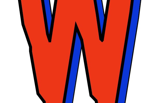 Red and Blue Letter W