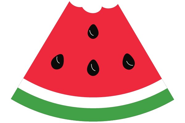 Vibrant Watermelon Illustration with a Green Stem
