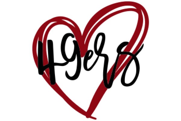 A Red Heart with the Word '49ers' in Black