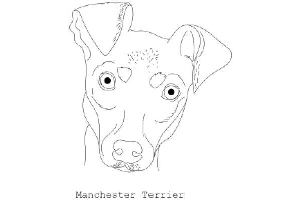 A Line Drawing of a Dog's Face with the Text 'Manchester Terrier' Below It