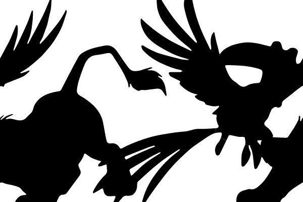 Cat and Bird Silhouette