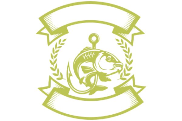 A Vintage-Inspired Emblem with a Fish and Laurel Wreath