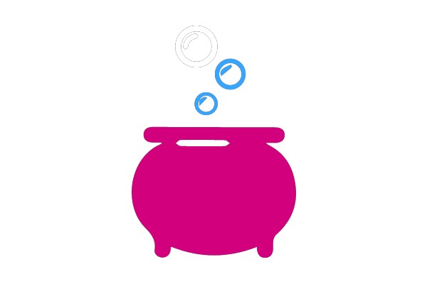 Magic Pot with Floating Symbols