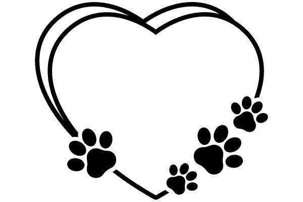 AHeart with Paw Prints on the Bottom