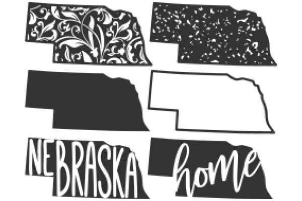 A Collection of State Outlines and Names, with Nebraska and Home as the Centerpieces