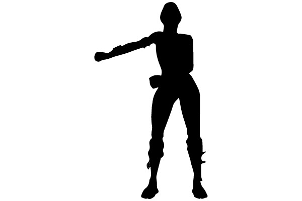 Silhouette of a Character with a Sword- Like Object.