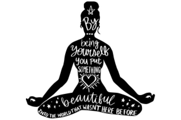 Embracing Inner Peace: A Silhouette of a Woman in a Meditative Pose with Empowering Quotes