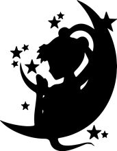 Silhouette of a Moonlit Night with a Starry Sky and a Mysterious Figure