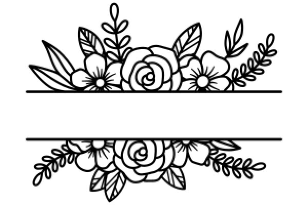 Elegant Floral Design: AFloral Arrangement with a Rose and Leaves