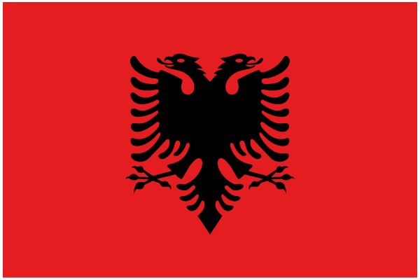 Vivid Red Background with Black Eagle Emblem