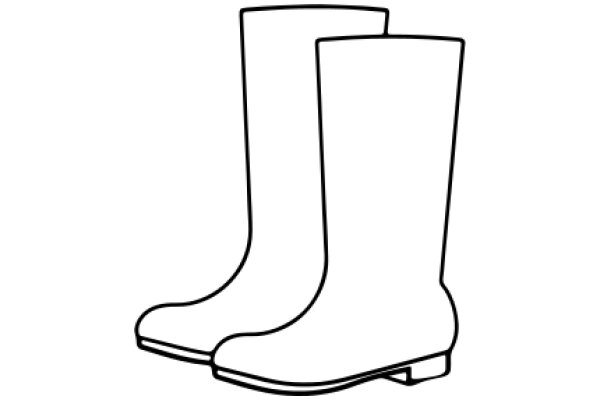 Simplistic Line Drawing of Boots