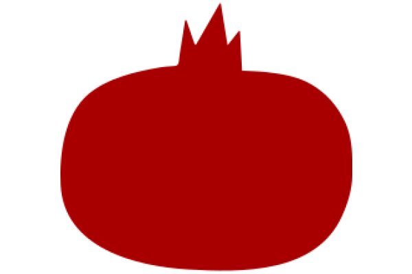 Vivid Red Oval with a Pointed Top