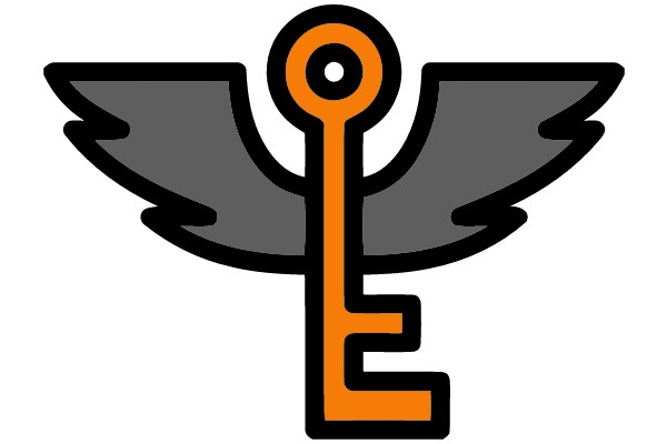 Symbolic Key with Wings: A Design for Protection and Freedom