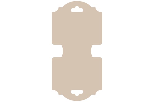 A Solid Beige Oval Shape with a Hole in the Center