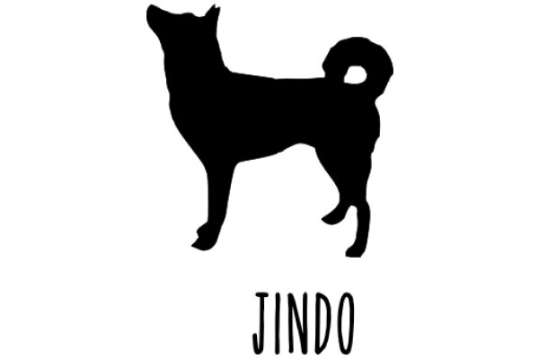 A Silhouette of a Dog with a Curly Tail, Representing the Word 'Jindo' in .