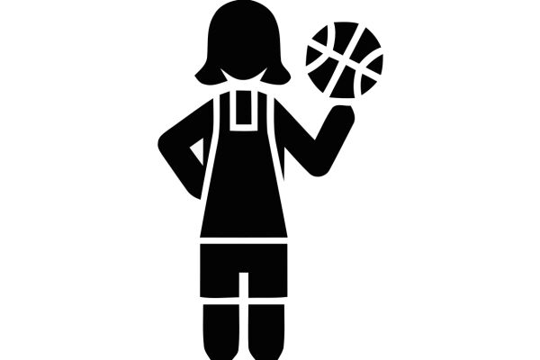 Silhouette of a Basketball Player with a Ball