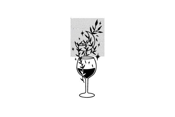 Glass of Wine with Plants