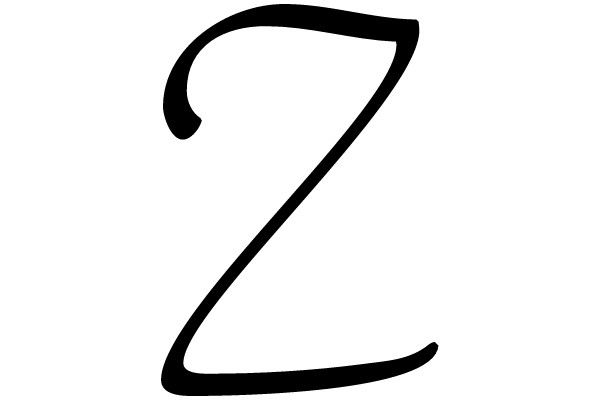 Sleek and Curvy Black Letter Z