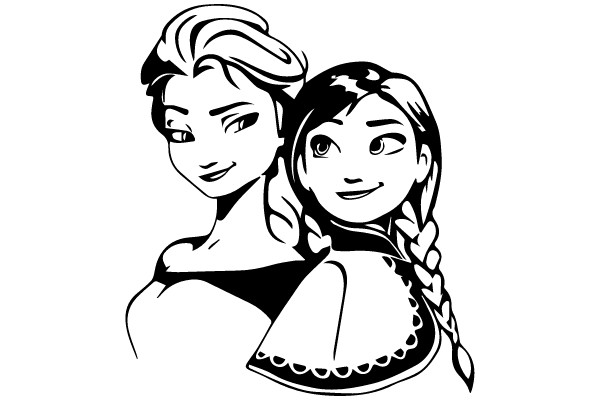 Portrait of Two Characters in a Illustration