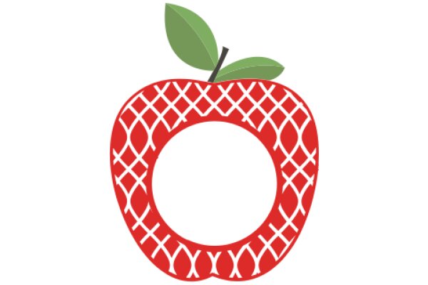Vibrant Red Apple with a Green Leaf, Set Against a White Background