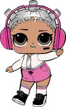 An Adorable Cartoon Character with Pink Headphones and a Pink Skirt, Ready to Listen to Your Favorite Tunes!
