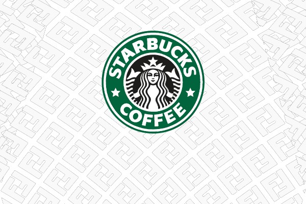 Starbucks Coffee Logo on Patterned Background