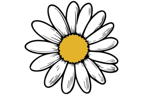 Vibrant Yellow Daisy with White Petals