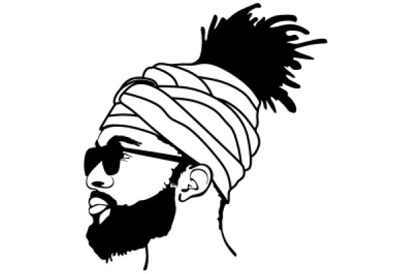 Stylized Portrait of a Man with a Beard and a Turban