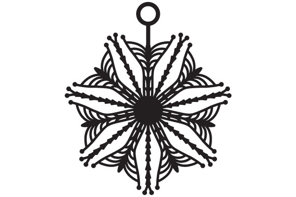 Stylized Floral Pattern with a Central Circle