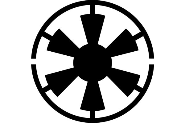Stylized Black and White Logo of a Starburst Design