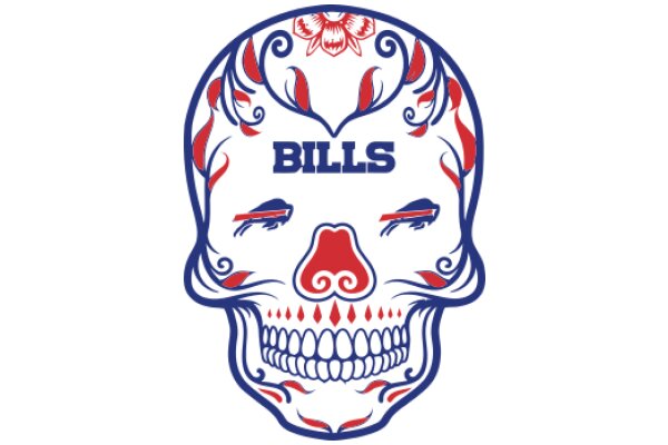 Stylized Skull with the Word 'BILLS' in a Vintage Design